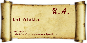 Uhl Aletta névjegykártya