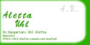 aletta uhl business card